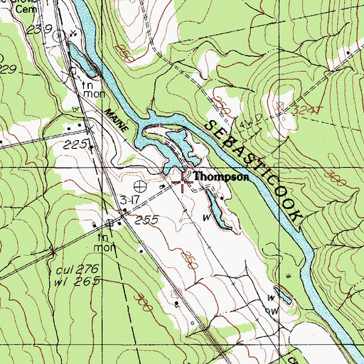 Topographic Map of Thompson, ME