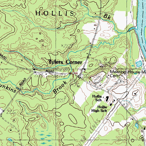 Topographic Map of Tylers Corner, ME