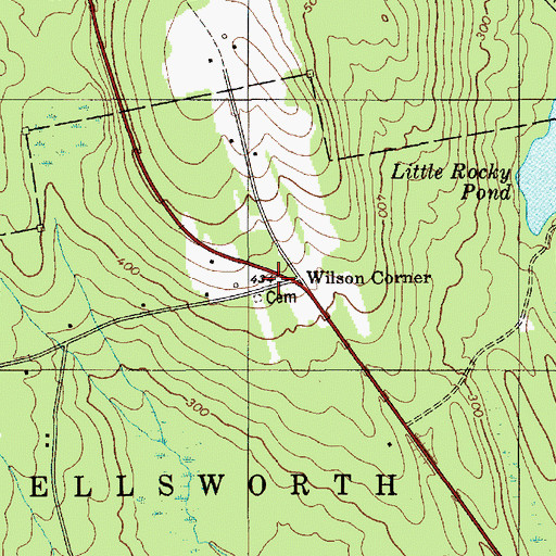 Topographic Map of Wilson Corner, ME