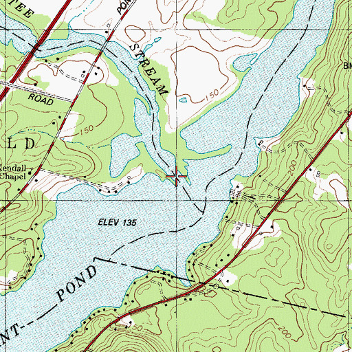 Topographic Map of Kendall Chapel, ME