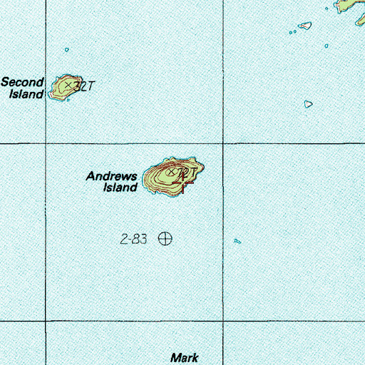 Topographic Map of Andrew Island, ME