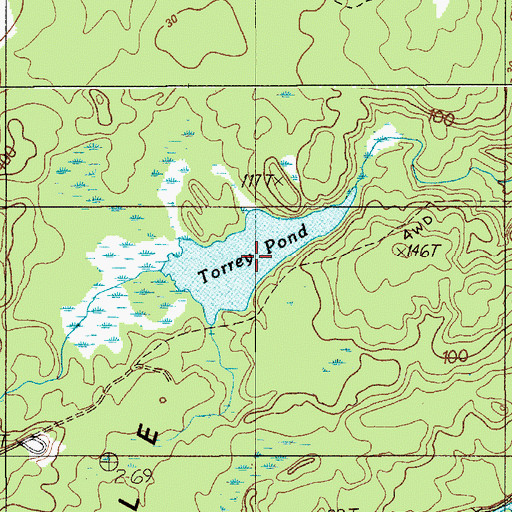 Topographic Map of Torrey Pond, ME