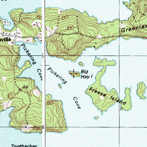 Topographic Map of Big Hay Island, ME