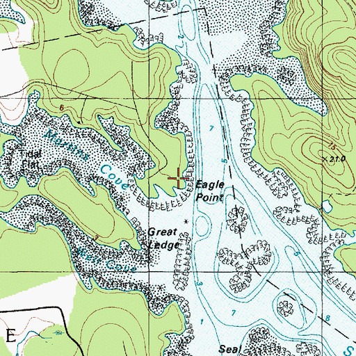 Topographic Map of Eagle Point, ME