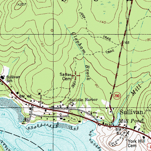 Topographic Map of Salter Cemetery, ME