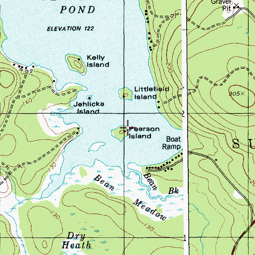 Topographic Map of Pearson Island, ME