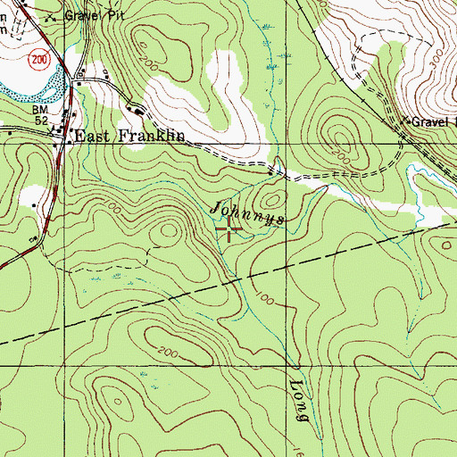 Topographic Map of Johnnys Brook, ME