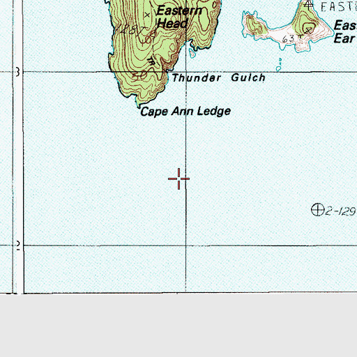 Topographic Map of Eastern Ear Ledge, ME