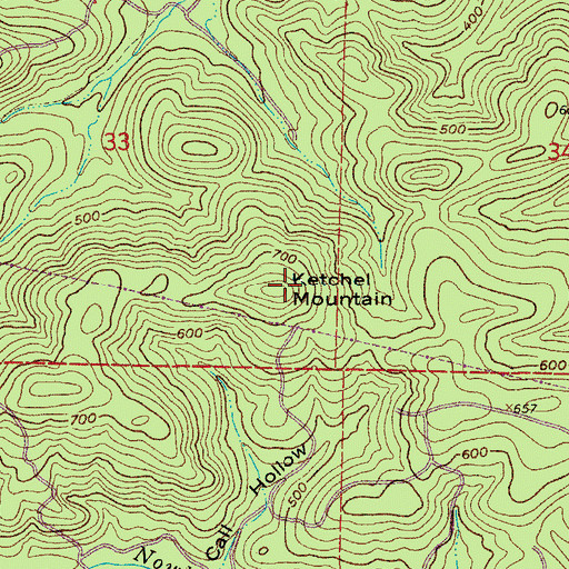 Topographic Map of Ketchel Mountain, AR