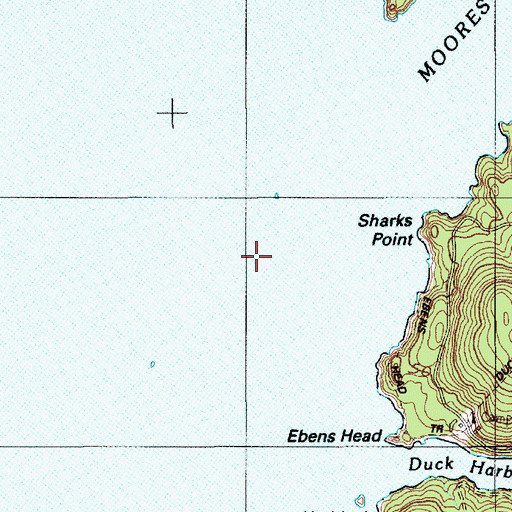 Topographic Map of Duck Harbor Ledge, ME