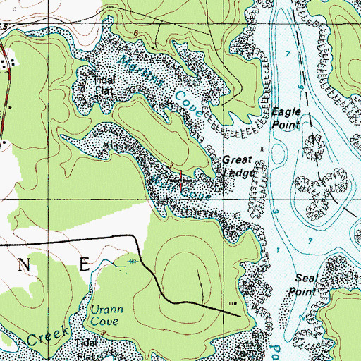 Topographic Map of Weir Cove, ME