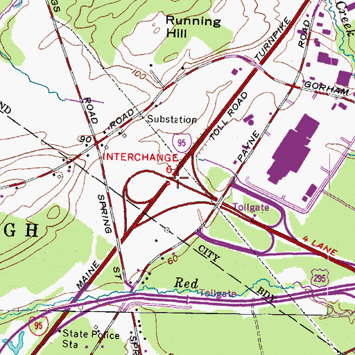 Topographic Map of Interchange 6, ME