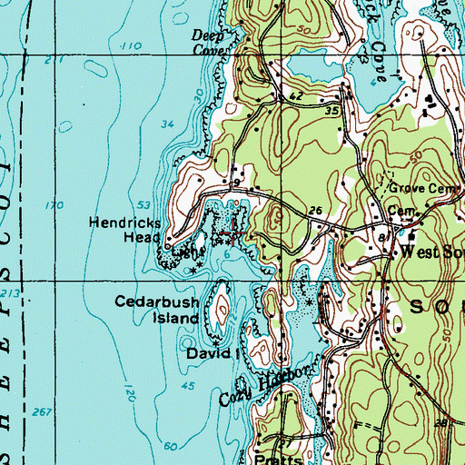 Topographic Map of Hendricks Harbor, ME