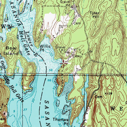 Topographic Map of Pea Cove, ME