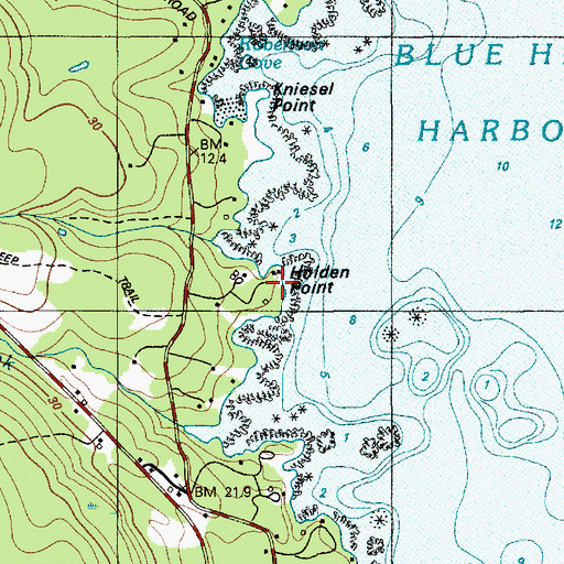 Topographic Map of Holden Point, ME