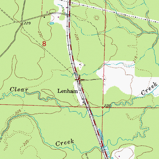 Topographic Map of Lenham, AR