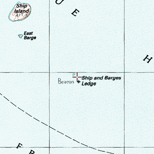 Topographic Map of Ship and Barges Ledge, ME