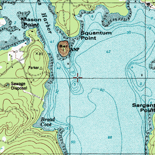 Topographic Map of Myrtle Ledge, ME