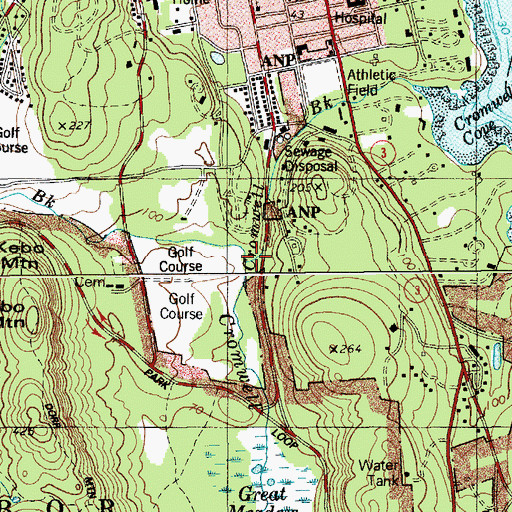 Topographic Map of Kebo Brook, ME