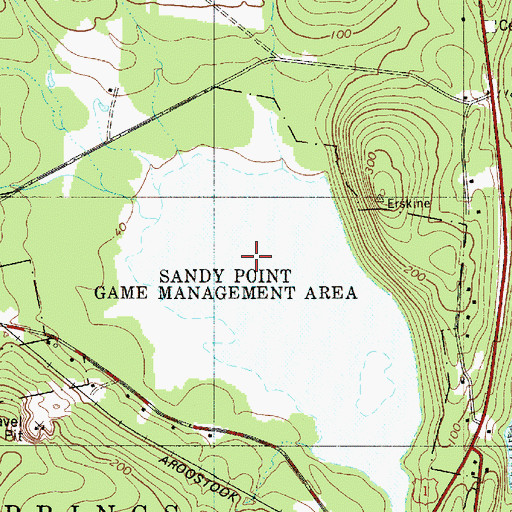 Topographic Map of Sandy Point Game Management Area, ME
