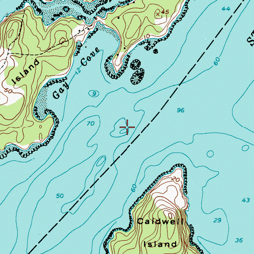 Topographic Map of Gay Cove Ledge, ME