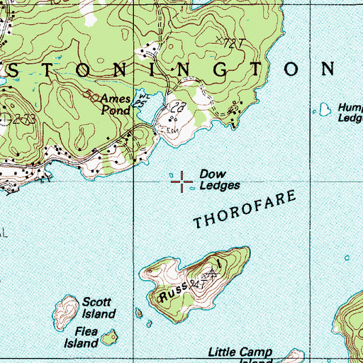 Topographic Map of Dow Ledge, ME