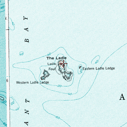 Topographic Map of The Ladle, ME