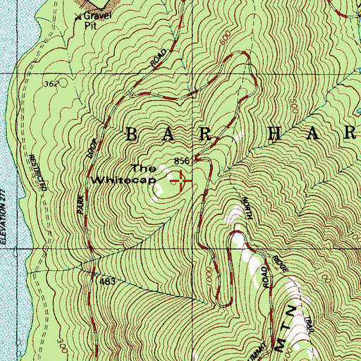 Topographic Map of The Whitecap, ME