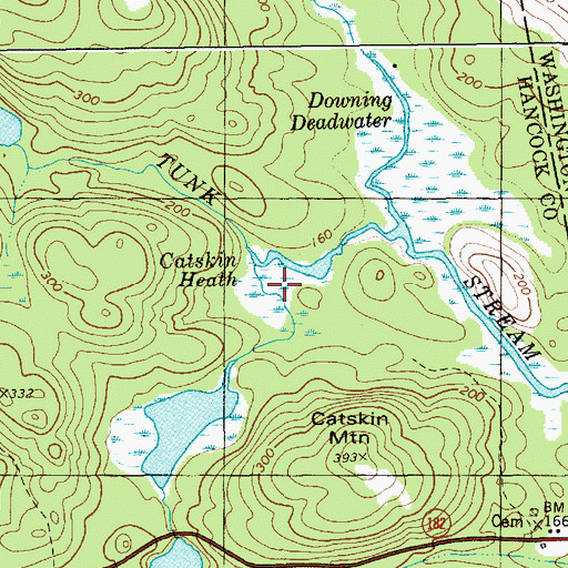 Topographic Map of Catskin Heath, ME