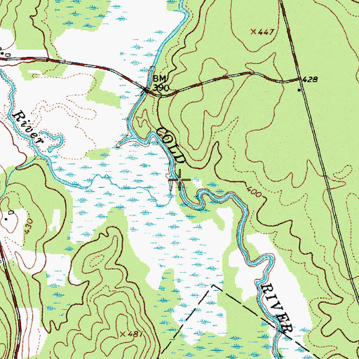 Topographic Map of Little Cold River, ME
