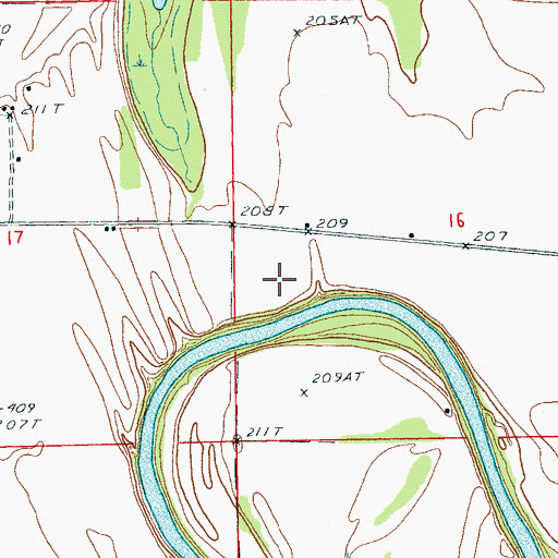 Topographic Map of Love Place, AR