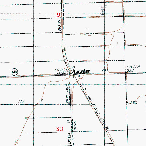 Topographic Map of Lowden, AR