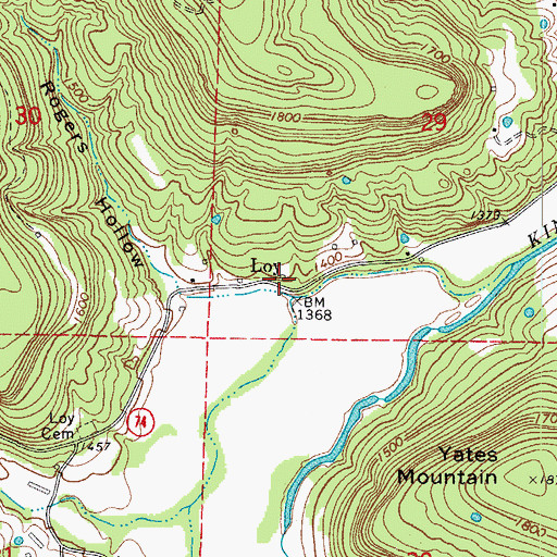 Topographic Map of Loy, AR