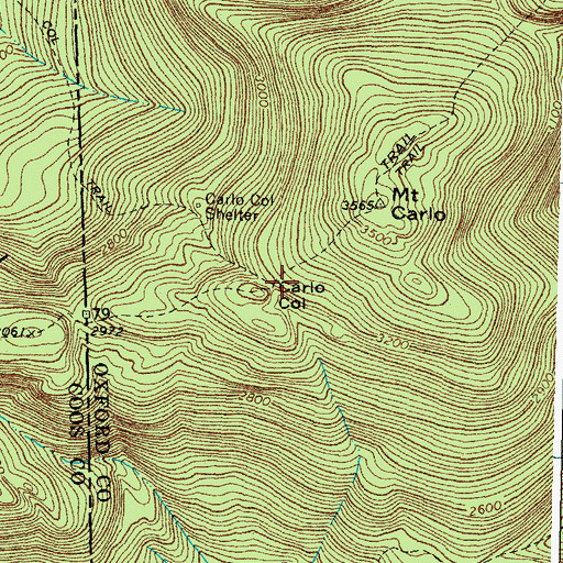 Topographic Map of Carlo Col, ME