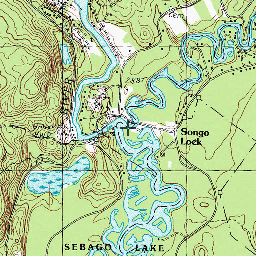 Topographic Map of Crooked River, ME