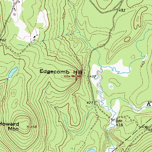 Topographic Map of Edgecomb Hill, ME
