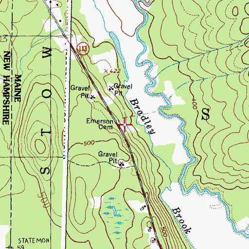 Topographic Map of Emerson Cemetery, ME
