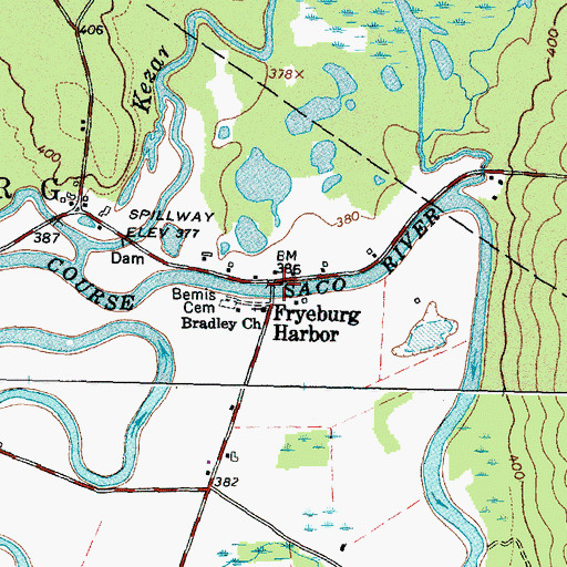 Topographic Map of Fryeburg Harbor, ME