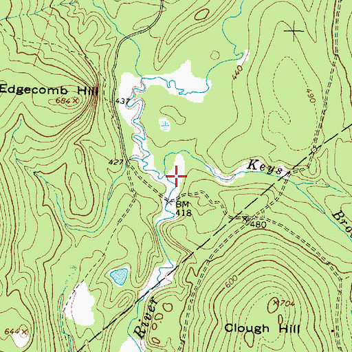 Topographic Map of Keyes Brook, ME