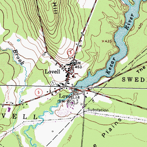 Topographic Map of Lovell, ME