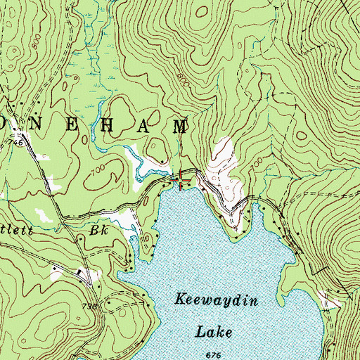 Topographic Map of Meadow Brook, ME
