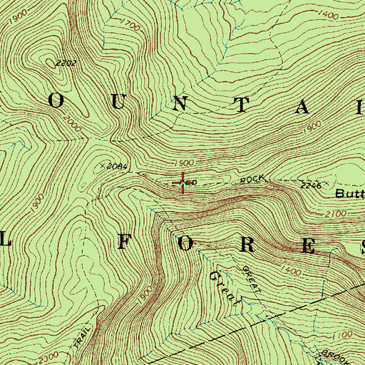 Topographic Map of Red Rock Trail, ME