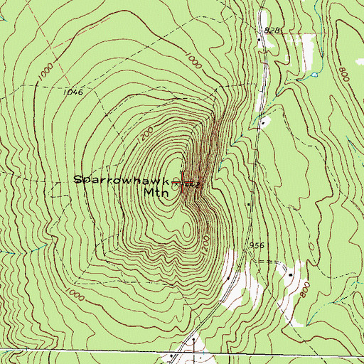 Topographic Map of Sparrowhawk Mountain, ME