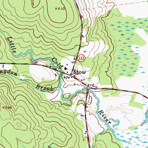 Topographic Map of Stow, ME