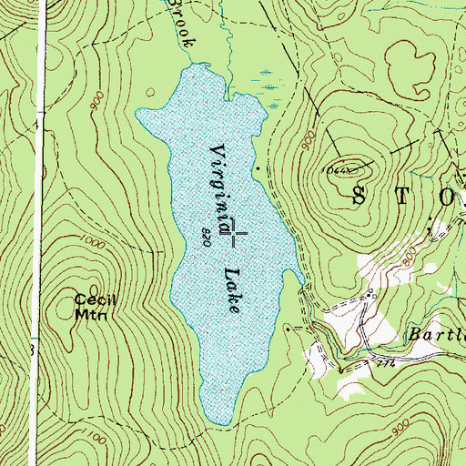 Topographic Map of Virginia Lake, ME