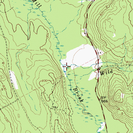 Topographic Map of Wild Brook, ME
