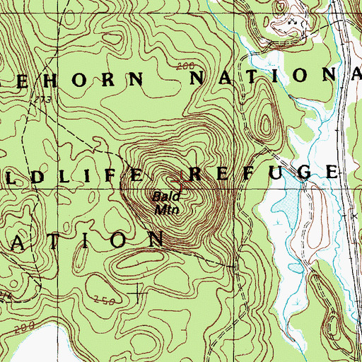 Topographic Map of Bald Mountain, ME