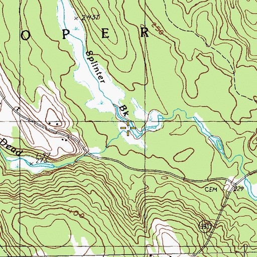 Topographic Map of Splinter Brook, ME