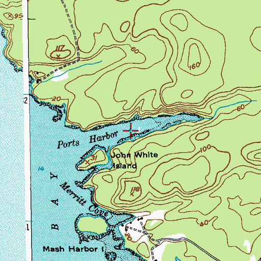 Topographic Map of Ports Harbor, ME