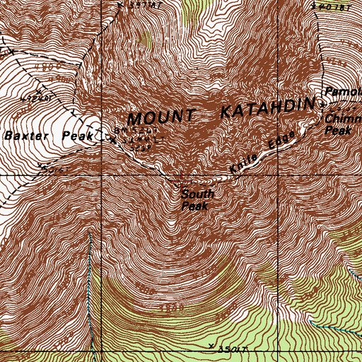 Topographic Map of South Peak, ME